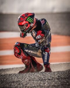 Fabio Quartararo Instagram - I gave everything… from P15 to P5 and crash… but I’m happy about my riding See you tomorrow 🤓 Circuit Ricardo Tormo