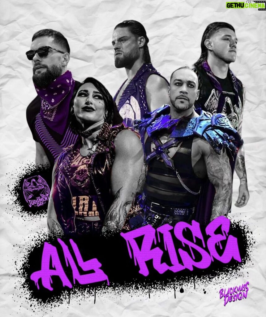 Fergal Devitt Instagram - All Rise ⚖️ . . #rhearipley #finnbalor #damianpriest #dominikmysterio #jdmcdonagh #judgmentday . . #wweraw  #prowrestling #wrestling #WWEFamily #frenchfan #BlackMassDesign #WWEFanart  #GraphicDesign #art #WWEUniverse #nxttakeover #romanreigns #therock #randyorton #brocklesnar #undertaker #wwe #wwenews #smackdown #smackdownlive🔵 #sdlive #wwesmackdownlive #wwesmackdown