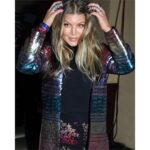 Fergie Instagram - a few more #momsnightout Monday memories 💋💋 #StyledByB Nails: @cndworld H&MU: @ronitshapow Jacket & Pants: @officiallibertine
