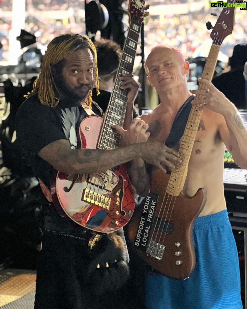 Flea Instagram - Between the two of us, a lot of bass notes have been played @thundercatmusic