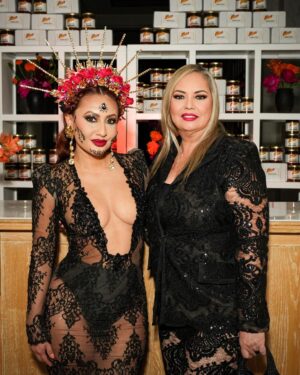 Francia Raísa Instagram - This was my first time celebrating Dia de Muertos and it was incredibly special- I got to feature my salsa that was inspired by my grandma. My mom and I got to celebrate her life and make sure that through salsa she lives on.

Thank you @carlosericlopez for pouring your heart into this event, it showed 💛