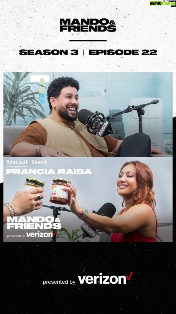 Francia Raísa Instagram - What’s in the salsa @franciaraisa? 🤨🌶️ Francia is back on Mando & Friends! She’s here to talk about her entrepreneur journey as she releases her modern take on grandma’s salsas (they’re fire)! Watch and listen to M&F season 3, episode 22 - presented by @verizon now streaming (link in bio)! 🎙️📺 Hubwav