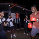 Francis Ngannou Instagram - I let @dadju punch me and he believes that he's the man for the job, stick in music bro, it's dangerous out here 🤣