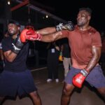Francis Ngannou Instagram - I let @dadju punch me and he believes that he's the man for the job, stick in music bro, it's dangerous out here 🤣
