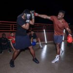 Francis Ngannou Instagram - I let @dadju punch me and he believes that he's the man for the job, stick in music bro, it's dangerous out here 🤣