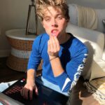 Froy Gutierrez Instagram - bedhead boy making music with a gaming laptop ➖🎧➖