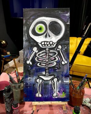 Gabbie Hanna Instagram - giving some of my first paintings a makeover. swipe to see what this painting looked like in december of 2020.