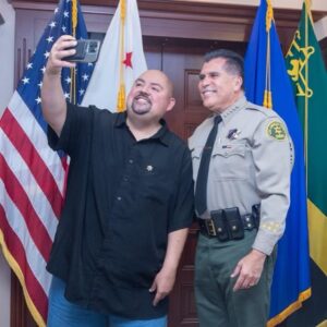 Gabriel Iglesias Instagram - Big thank u to LA County Sheriff Robert Luna for letting my staff and I come by for a little visit. We miss u in LB but happy to see u making a bigger difference in the community.