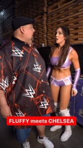 Gabriel Iglesias Instagram - This interaction between @fluffyguy and @chelseaagreen went about as well as any of us could have expected. 😬👀 #WWERaw