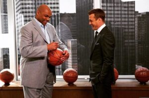 Gabriel Macht Instagram - #tbt when #charlesbarkely came to play on an episode of @suits_usa_official #signedbasketball #thingstotake #s9 #almostover #bts