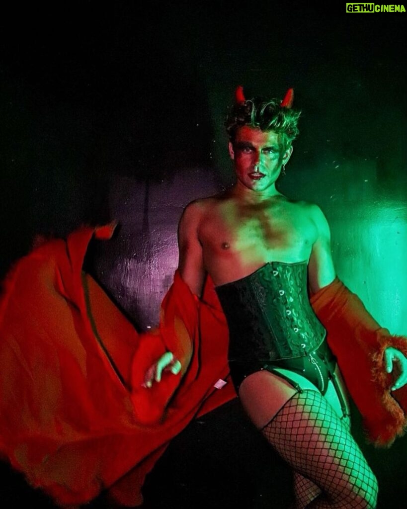 Garrett Clayton Instagram - Let them eat cake 🍰 😈 Last night, getting to be The Devil in the @exorcistic_musical was a damn BLAST. Always grateful to work with my @cherrypoppinsla family. I love you and cheers to the start of an amazing run! See you again on closing night of the run 😜♥️ Shout out to @mybrytography for these epic character photos