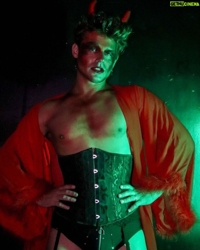 Garrett Clayton Instagram - Let them eat cake 🍰 😈 Last night, getting to be The Devil in the @exorcistic_musical was a damn BLAST. Always grateful to work with my @cherrypoppinsla family. I love you and cheers to the start of an amazing run! See you again on closing night of the run 😜♥️ Shout out to @mybrytography for these epic character photos