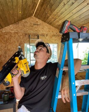 Gavin Leatherwood Instagram - Who knew the last step to completing my ceiling would be to take my shirt off. #diy