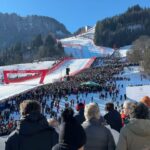 George Russell Instagram – In the land of the Wolffs🐺🇦🇹
Such a cool experience attending Kitzbühel Downhill for the first time. Awesome weekend learning more about such a challenging sport and even bumped into a familiar face too⛷️ 🙌 Kitzbühel, Austria