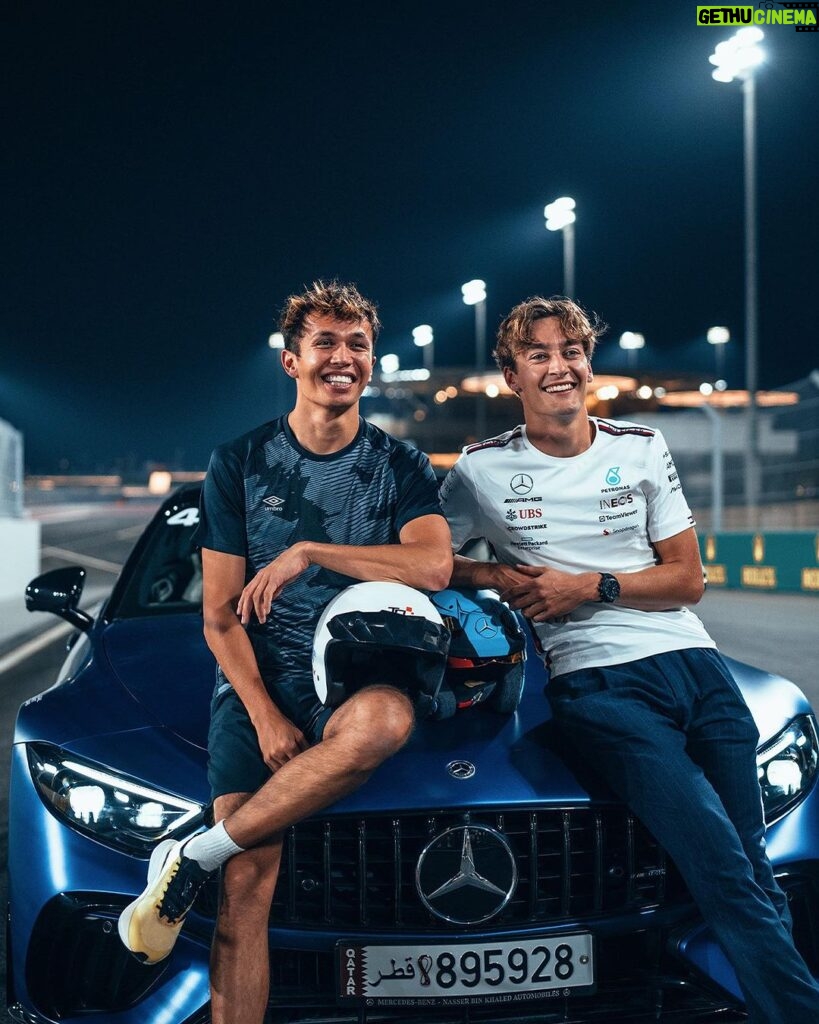 George Russell Instagram - The best way to complete your first lap of the weekend 🤝 Losail International Circuit