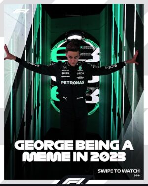 George Russell Instagram - Another year of George Russell being a meme 🫣😆

#F1 #Formula1 #GeorgeRussell @georgerussell63 @mercedesamgf1