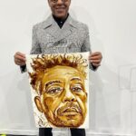 Giancarlo Esposito Instagram - Thank you @walescomiccon for such a wonderful weekend! Loved the #GusFring leg tattoo and head bust, and check out @nathanwyburnart’s natural element painting… MADE OUT OF COFFEE! #WalesComicCon = 10/10 👏🏽