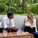 Giorgia Meloni Instagram - Alla vigilia del #G20 in India ho incontrato il Primo Ministro del Regno Unito @rishisunakmp. Una piacevole e utile occasione di confronto sui principali temi internazionali, sulle sfide poste dall'intelligenza artificiale e su una questione fondamentale per entrambi i nostri Governi come quella legata alle migrazioni, sulla quale siamo pronti a intensificare la nostra cooperazione bilaterale.
