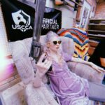 Grimes Instagram - CYBERPUNK is out now!!! 🧚🏻‍♀️🧨 @cyberpunkgame Massey's Gun Shop and Range
