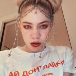 Grimes Instagram - ppl make fun of my big nose and weird face but I think it’s cool to be strange. Took me a while to figure out how to make makeup look good cuz regular tricks don’t work. But I’m grateful to be oddly designed