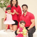 Gurmeet Choudhary Instagram - You see those two little girls that’s our heart beating outside our body!!! Valentines from now on is a group of four in love with each-other for infinity ♾️🥰❤️✨🧿 #HappyValentinesDay from us to you all even the ones who are amazingly single and loving life to the fullest 😉
