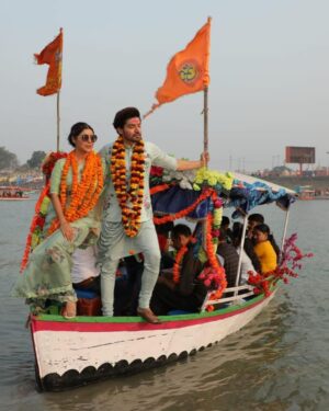 Gurmeet Choudhary Instagram - The connection is eternal …. From learning from books to being blessed to be playing ( Ram- Sita ) on screen to visiting Ram JANMABHOOMI Ayodhya and today witnessing Pran pratishtha in our this lifetime .. truely truely blessed 
.
#jaishreeram #pranprathista #ayodhya #ramayan #sitaram