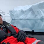Gustaf Skarsgård Instagram - “What do you think this is, a holiday?” Good times waiting for whales. Photo cred: @marioncotillard @greenpeace #protecttheocean #antarctica #iceberg #skyndalåmgsamt #chill #stressisinefficient #coldasice