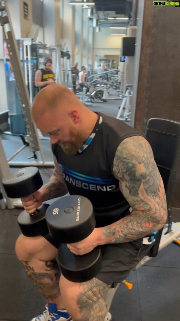 Hafþór Júlíus Björnsson Instagram - PR seated shoulder presses post surgery. Happy days, hope you all are having a great day! LET’S GO! I’ve been using the best peptides from @transcendhrt to maximise my recovery time from my pec tear! Link in my bio to get your blood work done and speak to a health specialist. HEALTH IS WEALTH!!