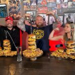 Hafþór Júlíus Björnsson Instagram – 2,5kg burger challenge is now live on Youtube ft. @randysantel & @katinaeatskilos Link in bio and stories