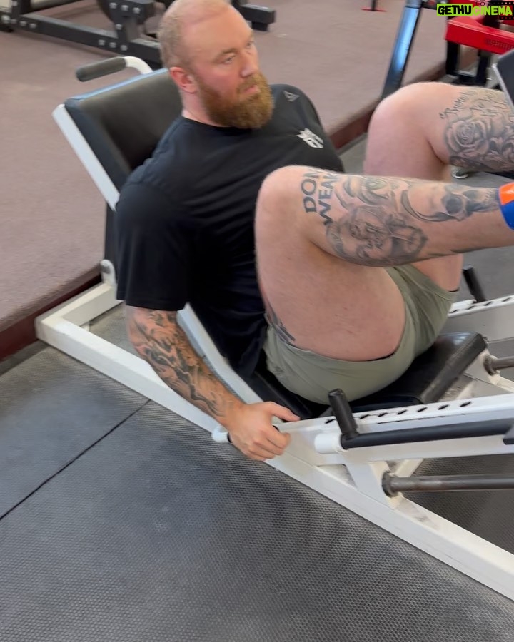 Hafþór Júlíus Björnsson Instagram - Proper workout today. Squats, leg press and lying leg curl before flying back home. I’ll definitely be back at Iron Sport Gym next week. Great gym with awesome equipment. Highly recommend it for anyone looking for a good powerlifting, strength gym in Philly.