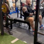 Hafþór Júlíus Björnsson Instagram - Great bench today. 240kg for a single and a drop down work with 200kg for a solid 5 reps. This was my last heavy session before my meet April 15th! @reignbodyfuel @thebeardstruggle