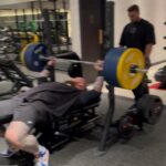 Hafþór Júlíus Björnsson Instagram - 232,5kg and back down work with 210kg for 3 reps. Not far off from my best ever bench so things are looking promising. Great workout with @ryanjterry and we did a posing session afterwards. Will post the whole thing on my YouTube channel. Stay tuned.