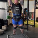 Hafþór Júlíus Björnsson Instagram - “Hey Thor what’s your hobby?” Me: throwing stones around….. Stones overhead has always been my thing. 118kg overhead. I will conquer my 137kg stone soon. Stay strong 🫡 Thor's Power Gym