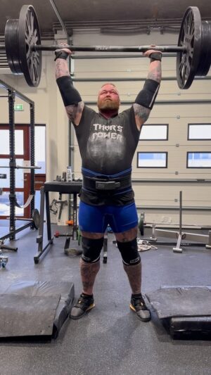 Hafþór Júlíus Björnsson Instagram - Few weeks ago I was struggling with 150kg. Here I am pushing 150kg for an easy 4 reps. Muscle memory is a sweet thing.