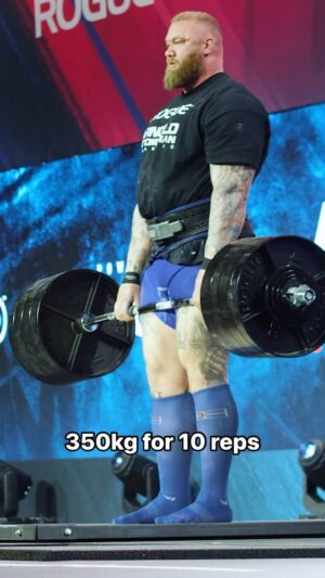 Hafþór Júlíus Björnsson Instagram - 350kg for 10 reps and a win in the event. 

Shoutout to @_jsfilms for filming this video and sharing it with me.