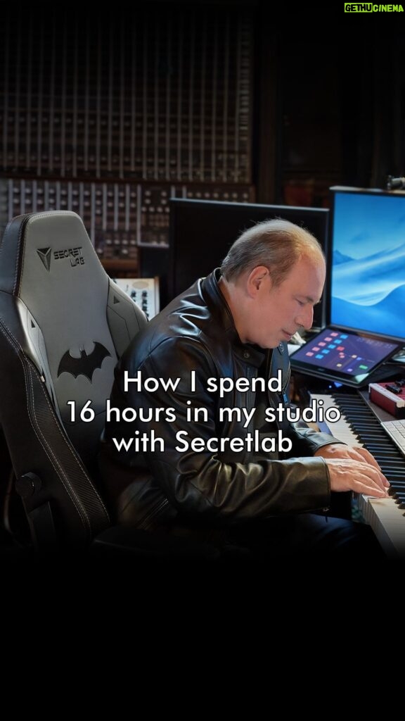 Hans Zimmer Instagram - Little-known fact about my setup – I saw the @secretlab Batman chair back in 2021 and had to have it. Turns out the sitting experience is perfect for writing music in, I even scored Dune and Top Gun in it. There’s one in my studio and one at home! #ad