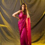 Hansika Motwani Instagram - 🌷 • • • Styled by: @niru05_raghupathy Saree:@surmaye_ Earings:@qisbyashmeet @ascend.rohank Bangle:@minerali_store Photography:@prachuprashanth Hmu: @rupeshryadav @rachaelstylesmith Styling team: @ipshitaa.arora @saigopalchikkala_cine_costumer @rekha1210 #guardian #promotions