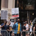 Hasan Minhaj Instagram - Got a lil’ passionate in line today #SAGAFTRASTRONG #WGASTRONG New York, New York