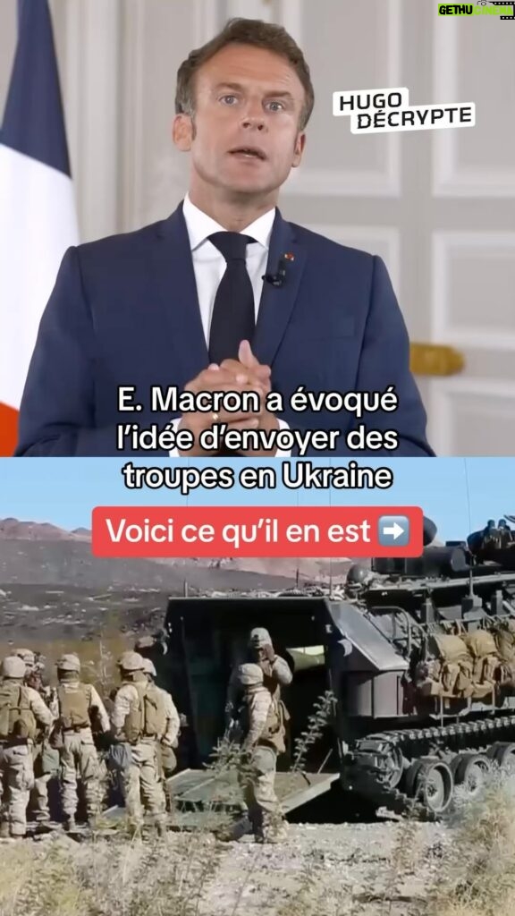 Hugo Travers Instagram - Troupes en Ukraine : Ce qu’il faut savoir de la déclaration d’Emmanuel Macron ⬆️