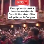 Hugo Travers Instagram - L’inscription de la liberté d’avorter dans la Constitution adoptée par le Parlement. 🟢 780 VOIX POUR 🔴 72 VOIX CONTRE