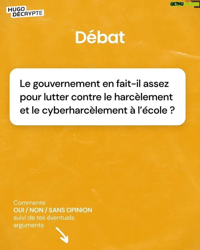 Hugo Travers Instagram - 🤗 Les 5 bonnes nouvelles de la semaine ! 🤗 . SHOUTOUT à @sthg_just_likethis et @jeanneprade pour leur participation au débat ! . Toutes les semaines, on met en avant deux participants du débat. Pour participer : like + débat en commentaire. . Le gouvernement en fait-il assez pour lutter contre le harcèlement et le cyberharcèlement à l’école ?🤔 . Commentez oui/non/sans opinion, suivi de vos éventuels arguments, résultats la semaine prochaine ! . SOURCES actu 1 : Ouest-France, RTBF, Le Progrès actu 2 : ©Conseil départemental du Val-d’Oise I Le Parisien, La Gazette Val d’Oise, France Bleu actu 3 : Le Parisien, Média Positif actu 4 : France Bleu, Les Échos, l’Est Républicain actu 5 : BFM, Midi Libre, l’Express