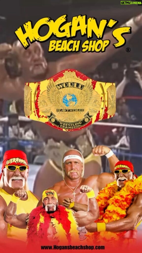 Hulk Hogan Instagram - Ready to own a piece of Hulkamania history? 💪🏽🏆 Order your autographed title belt online or in-store at @hogansbeachshop Brother!!  Show now at the link 👉🏽 https://hogansbeachshop.com/collections/autographed-titles-belts  #Hulkamania #AutographedBelts #LimitedEdition Hulk Hogan’s Wrestling Shop