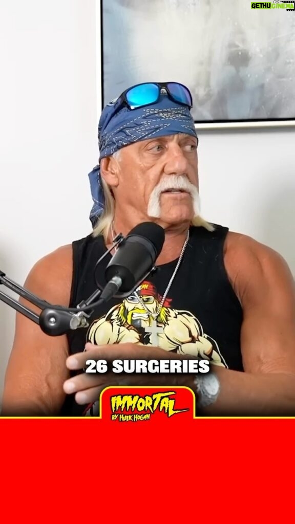 Hulk Hogan Instagram - Been bruised and battered, but like a true Hulkamaniac, I keep fighting back 💪 CBD has helped change my life. Now I’m excited to start my own CBD based product line @immortalbyhulkhogan - #Immortal #Hulkamaniac #FullSendPodcast #CBD #Surgeries