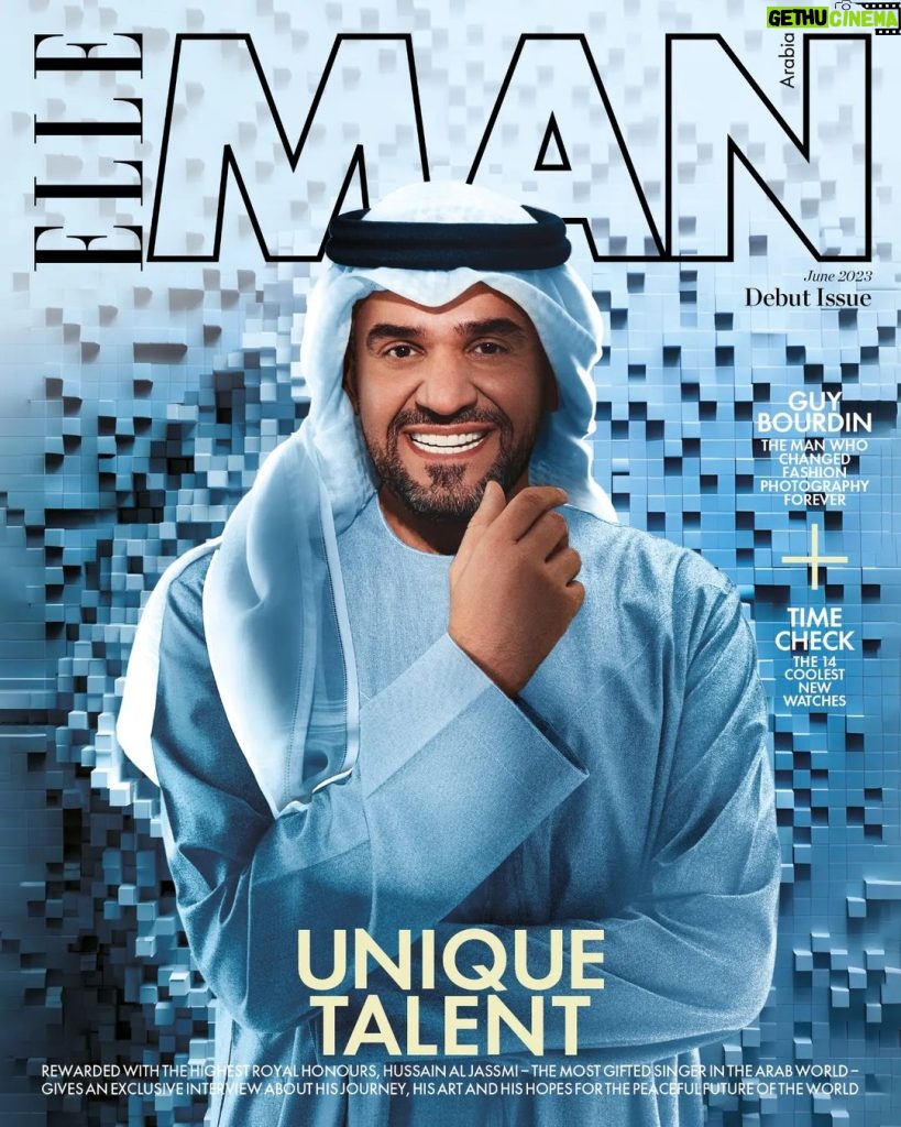 Hussain Al Jassmi Instagram - Hussain Al Jassmi graces the first cover of Elle Man Arabia. The most gifted and respected singer in the Arab region, Al Jassmi has been rewarded with the highest royal honours. Read our exclusive interview with him soon in the debut issue of Elle Man Arabia. A proud new addition to the Elle media portfolio, Elle Man Arabia covers fashion, watches, grooming, culture, food, motoring, travel and much more. @7sainaljassmi #HussainAlJassmi Publisher: Valia Taha @valiataha Editor-at-large: Rob Chilton @robchiltondubai Interview: Nada Kabbani @nadakabbani Photographer: Abdulla Elmaz @abdullaelmaz Direction: Talal Kahl @talalkahl Production Coordination: Farah Abdin @farahabdin AI Artist: Future Bedouin @futurebedouin Glam: Michel Kiwarkis @kiwarkis Grooming: Bilel Fadhloun @bilelhairdresser