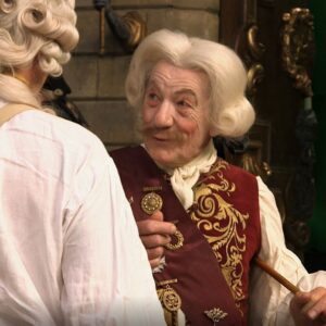 Ian McKellen Instagram - As Cogsworth in human form #beourguest #beautyandthebeast