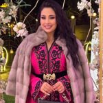 Ibtissam Laaroussi Instagram - الا مبروك للعروسين @ritalagzouli @zouhairzair Makeup @hasnaafriki Fur @lhermineetlevairmaroc Caftan @bilal_fashion__designer