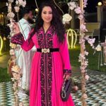 Ibtissam Laaroussi Instagram - الا مبروك للعروسين @ritalagzouli @zouhairzair Makeup @hasnaafriki Fur @lhermineetlevairmaroc Caftan @bilal_fashion__designer
