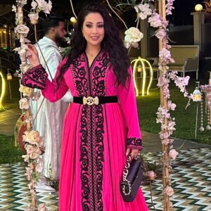 Ibtissam Laaroussi Instagram - الا مبروك للعروسين @ritalagzouli 
@zouhairzair 
Makeup @hasnaafriki 
Fur @lhermineetlevairmaroc 
Caftan @bilal_fashion__designer