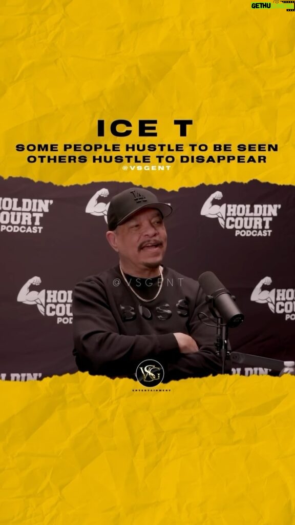 Ice-T Instagram - @icet Some people hustle to be seen others hustle to disappear. Which one are you? #icet 🎥 @holdincourtpodcast