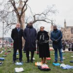 Idris Elba Instagram - Today I’m calling on the Government for change. Each set of clothes laid represents a life lost to serious youth violence. Serious youth violence is rising across the country, meaning that hundreds of promising lives are being cut short. Everyday, the feeling of helplessness in us parents grows bigger and bigger. The Government promised to ban zombie knives and machetes, we need this promise delivered. We’re also calling for a new coalition to end knife crime. It’s time for change - IE #DontStopYourFuture Parliament Square